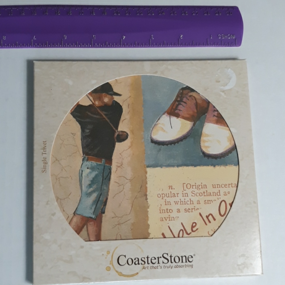 Man golf theme hot plate trivet father's day gift idea